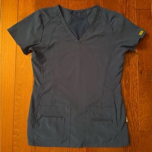Blue V-Neck Scrub Top